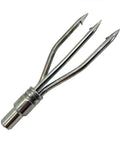 Galvanized 3 Prong Flat Trident For Spearfishing Freediving And Scuba Diving, 6mm Thread, 4 Inch Length, Metal Construction