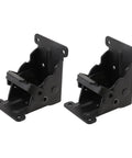 High-quality steel folding table hinge replacement kit with spring action for easy DIY furniture repairs. Set of two durable black hinges.