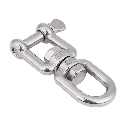 Heavy Duty 304 Stainless Steel Swivel Circle Snap Rolling Shackle 10mm Size, durable and corrosion resistant for trucks and trailers.