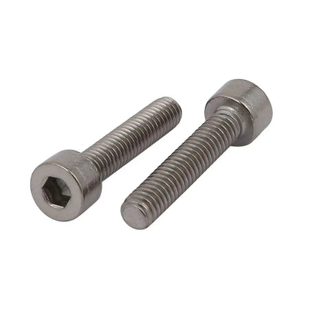 10 Pack M4x20mm Titanium Socket Head Cap Screws Hex Drive TA2 Grade 2 Silver Hardware For Machining And Fabrication close-up view