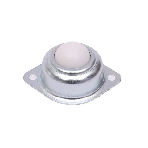 One Inch Nylon Roller Ball Transfer Bearings Set Of Eight For Butter Smooth Material Handling On DIY Projects And Light Industrial Carts For Assembly Lines, Hobbyists, Furniture Makers, And Small Shop Upgrades. silver nylon roller ball transfer bearing, 25.4 mm