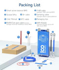 Smart Lithium Battery Management System Featuring Active Balance 24V To 72V 80A Controller For Lifepo4 Solar Arrays And Ebikes, packing list items.
