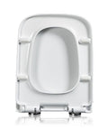 Square Modern Toilet Seat Featuring Whisper Quiet Soft Close Hinges Sturdy Polypropylene Shell Provides A Straight Up Hassle Free Swap And Delivers Silky Smooth Closures With Zero Drama Or Noise, top view