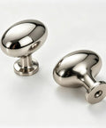 Top Shelf Slick Titanium Silver Mushroom Cabinet Knobs And Drawer Pulls For Kitchen Bathroom And Dresser Crafted From Rock Solid Zinc Alloy With Polished Chrome Finish Modern Minimalist Furniture Hardware 6 Pack Set, round polished zinc alloy knobs.