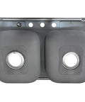 Underside view of Drop In Double Bowl Kitchen Sink 33 Inch By 22 Inch By 9 Inch, 18 Gauge 304 Stainless Steel Satin Finish with noise reducing padding.
