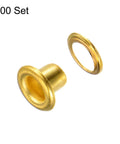 100 Piece Grommet Kit Metal Eyelets Set For Shoes Clothes Belts Bags DIY Projects 3mm Inner Hole One Eighth Inch Gold Tone Iron Rust Proof Durable Washer Included