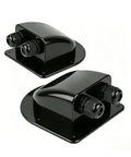 Heavy Duty 2 Pack Dual Hole Solar Cable Gland Junction Box Built From Rock Solid Abs With Badass Weatherproof Seal For Road Ready Rv Boat Marine And Automotive Solar Panel Brackets In Black, showing two black junction boxes