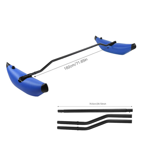 Inflatable Kayak Stabilizer And Outrigger Kit With Floating Brackets And Guide Rail For Fishing, Standing And Beginners Steadier Ride