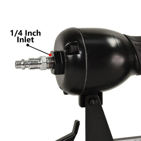 Heavy Duty Pneumatic Corrugated Metal Staple Gun Badass Workhorse For Decking Fencing And Crate Building Featuring Solid Rubber Grip Bottom Load Mag And 1000 Staples For No Sweat Assembly