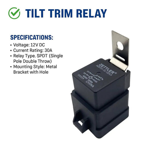 Direct Fit 12V Marine Trim And Tilt Relay Solenoid Kit For Mercury Mariner Force Outboards And Johnson Evinrude OMC Sterndrive 5.0 And 5.8 IO Replace 882751A1 882751A2 Bosch Relay Hella 4RD 960 388-32