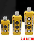 Yellow Weatherproof Electric Hoist Crane Push Button Switch Up Down Driving 3 Button Control For Industrial Lifts, ABS Frame