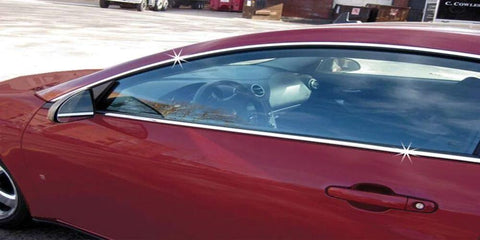 Chrome body molding for vehicles along the window beltline; 1/2 in wide, 18 ft long, flexible PVC