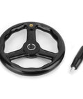 Durable 200mm Bakelite Lathe Handwheel With Three Spokes And Anti Slip Grip For Heavy Workshop Milling Machine Tasks Plus High Strength Industrial Replacement Parts front view