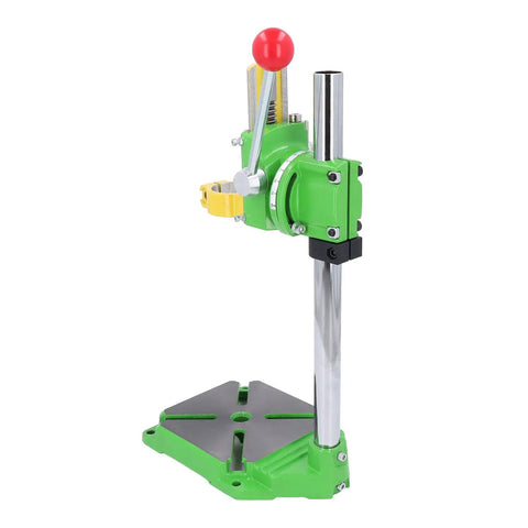 Built Tough Heavy Duty Drill Press Stand for 38 to 43mm Drilling Machines, green and silver, vertical mount side view