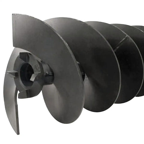 Heavy Duty Aftermarket Power Fold Grain Bin Auger With 300 Bushel Capacity showing spiral auger blade for efficient grain flow.