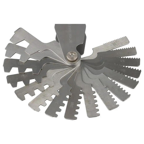 Sixteen Piece 29 Degree Acme Screw Pitch Gauge Stainless Steel For Pro Grade T Thread Pitch Measurement And Lathe Tool Setup