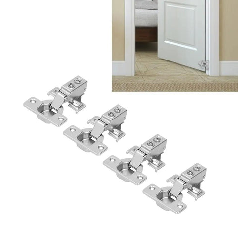 Soft Close Concealed Cabinet Hinges 32mm Cup 105 Degree Opening 4 Pack Cold Rolled Steel Adjustable 3/4 Inch Overlay displayed near door