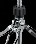 Close-up of Heavy Duty Adjustable Drum Throne Featuring Rock Solid Double Braced Stand and Non Slip Grip Feet parts.