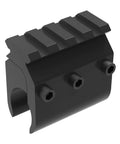 Barrel Mount With Picatinny Rail For Laser Flashlight Fits Barrels From 0.66 Inch To 1 Inch Aluminum Black Anodized