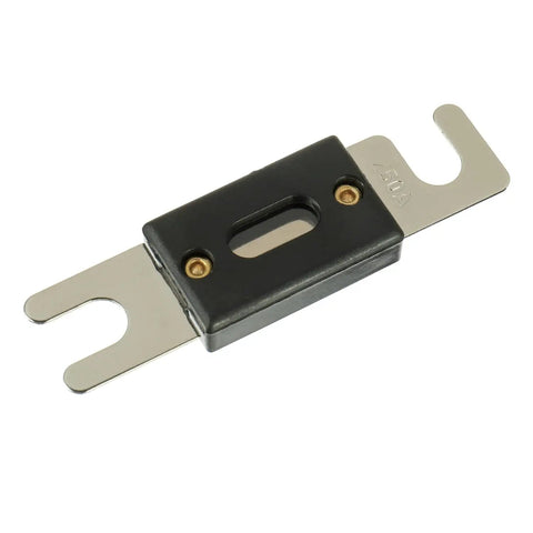 In Line ANL Fuse Holder For 0 2 4 Gauge AWG Cables With 250 Amp Fuse, No Terminal Blocks Needed, Durable Plastic Casing, Easy Wiring For Car Audio Power Distribution And Heavy Duty Amp Install, black inline fuse holder with 250A metal terminals