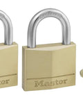 Solid Brass Padlock With Key 2 Pack For Indoor Outdoor Use, Built Tough Weatherproof Lock, corrosion resistant and durable