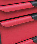 4 Drawer Rolling Tool Chest With Wheels And Cabinet Heavy Duty Red Tool Box For Garage Workshop And Warehouse Steel Construction With Liner 400 Kg Load Capacity, red steel drawers