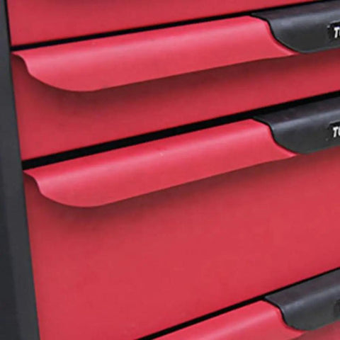 4 Drawer Rolling Tool Chest With Wheels And Cabinet Heavy Duty Red Tool Box For Garage Workshop And Warehouse Steel Construction With Liner 400 Kg Load Capacity, red steel drawers