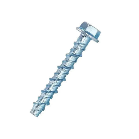 Close-up of a hex head concrete screw from 10 Piece M6 M8 Hex Head Concrete Screws Kit For Self Tapping Anchor Bolts, DIY Friendly Install