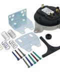 Upgraded Universal Gas Furnace Air Pressure Switch Kit NS2000001 with springs, screws, and mounts for HVAC systems.