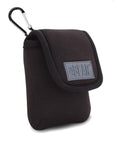 Black Grab And Go Coin Pouch With Belt Clip And Carabiner For Easy Access Mini Wallet Change Holder in neoprene