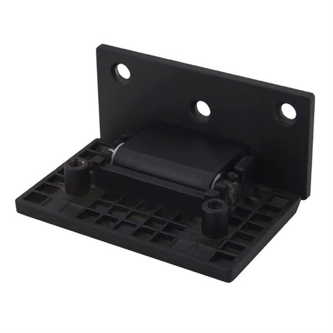 Top Shelf Heavy Duty 90 Degree Glass Door Hinges Engineered For 8 To 12Millimeter Frameless Shower Doors Rustproof Stainless Steel Bathroom Clips Offering Quiet Two Way Swing And Fast Hookup, black hinge detail.