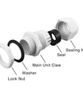 Exploded view of 10 Pack M50 Waterproof Nylon Cable Gland Joint Adjustable Connector For 32-38 mm Cable Wire with labeled parts