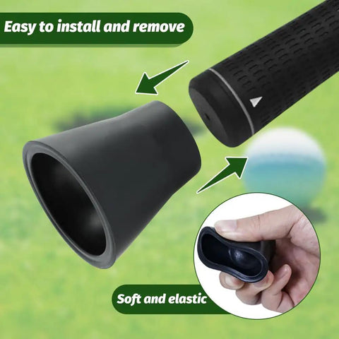 Five Piece Golf Putter Ball Retriever Set With Quick Install Grabber And Portable Suction Cup For Easy Ball Pickup From Greens Bunkers And Practice Mats No Bend Retrieval For Putter Grip And Swing Handle Black
