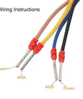 Wiring instructions for Capacitive Soil Moisture Sensor With 0-10V Output Waterproof Probe showing labeled wires for connection.