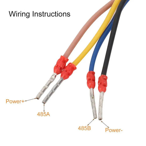 Wiring instructions for Capacitive Soil Moisture Sensor With 0-10V Output Waterproof Probe showing labeled wires for connection.