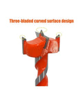 Extended Forstner Drill Bits 16 To 25mm Hex Shank with three-bladed curved surface design for deep wood boring.
