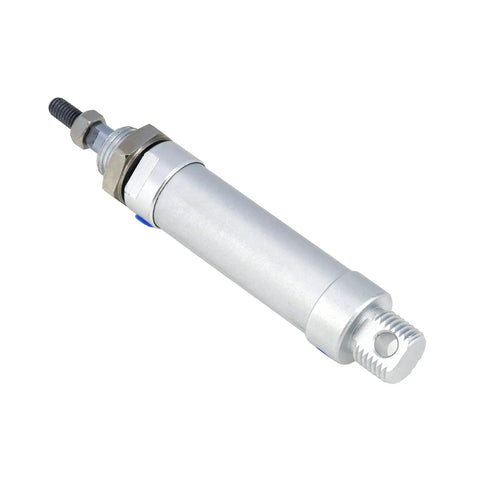 Front view of Mini Pneumatic Cylinder With 16mm Bore And 25mm Stroke, Double Acting Single Rod, Compact MAL16x25 model.