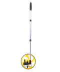 WALFRONT 8 Inch Measuring Wheel with Telescopic Pole for Construction, showcasing a yellow wheel and aluminum alloy pole.