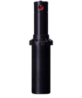 Tough As Nails Gear Drive Pop Up Lawn Sprinkler Boasting Preinstalled Number 6 Nozzle, heavy-duty black plastic irrigation head.