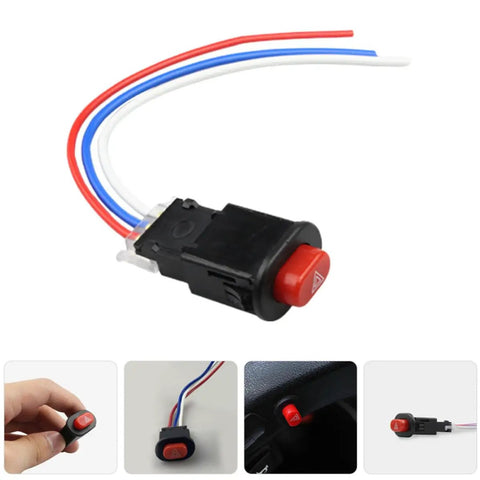 Double Flash Motorcycle Hazard Light Switch With Emergency Button Waterproof ABS Metal Controller for motorbikes and scooters