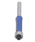 Heavy Duty Top Bearing Flush Trim Router Bits For Woodworking Projects With Sharp Carbide Cutting Edge Nanometer Blue Coating 1/4 Inch Shank