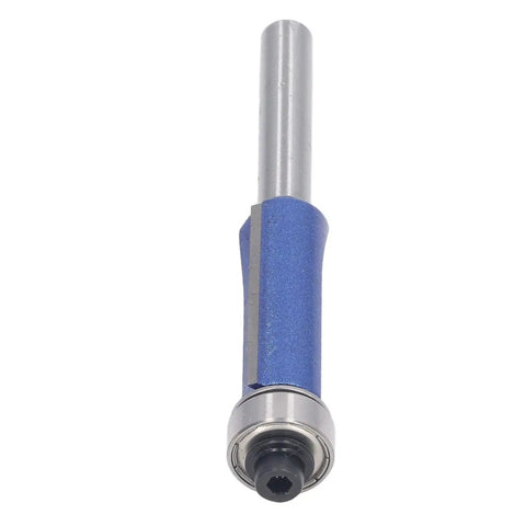 Heavy Duty Top Bearing Flush Trim Router Bits For Woodworking Projects With Sharp Carbide Cutting Edge Nanometer Blue Coating 1/4 Inch Shank
