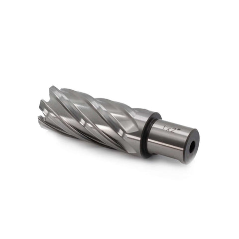 OSCARBIDE 1x2 in annular cutter with 1 in diameter, 2 in depth, 3/4 in Weldon shank for magnetic drill press