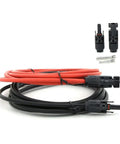 Heavy Duty 10 Foot 12 Awg Solar Panel Extension Cable Pair With Slick Male Female Connectors For Rv Camper Top Shelf Roof Rack Power Run Zero Sweat Plug And Play Solar Wiring Adapter Kit In Red And Black.
