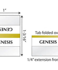 Top Shelf Gold Edge Bible Indexing Tabs For Old And New Testament Study With Eighty Slick Self Adhesive Markers detailed view of size and folded tab.