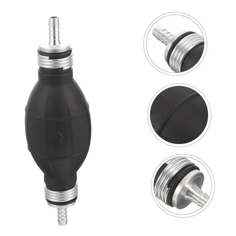 2 Pack Manual Fuel Transfer Siphon Pump Hand Squeeze Liquid Sucker For Gasoline And Diesel Refueling Cars Boats And Outdoor Equipment Portable Lightweight Quick Transfer Kit, black plastic and stainless pump