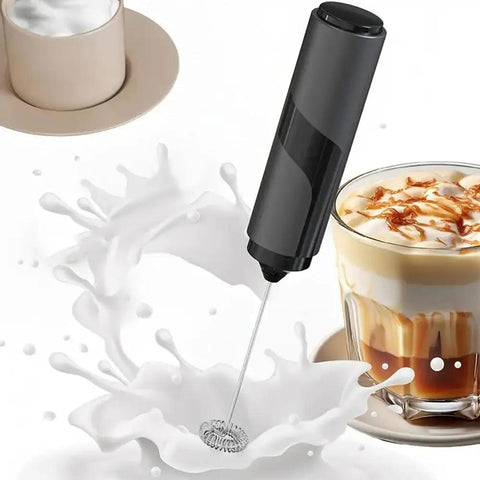Handheld Milk Frother Cordless Electric Foam Maker With Stainless Steel Whisk Froths In 15 Seconds Quiet Drink Mixer For Coffee