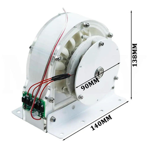 100W Micro Hydro Generator For Tap Water And Outdoor Power Supply, Ironless Permanent Magnet Disc Turbine, side view