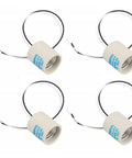 No Fuss 4 Pack E26 Ceramic Light Socket Holders With Pre Wired Leads, heavy duty porcelain lampholders for easy wiring.