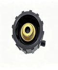 Cool Breeze Upgraded Expansion Tank Cover Fit For KTM 790 890 Duke, top view showing gold valve inside black shell.